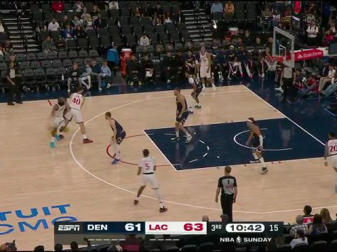 NBA季前赛：掘金vs快船英文原声全场回放