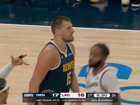 NBA季前赛：掘金vs快船第1节中文解说回放