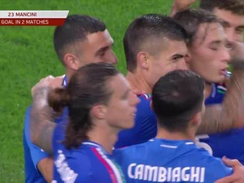 [进球视频]锁定胜局！迪马尔科传中，曼奇尼头槌破门