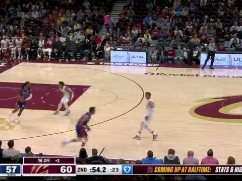 NBA季前赛：活塞vs骑士第2节英文原声回放