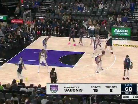 NBA季前赛：快船vs国王第3节英文原声回放