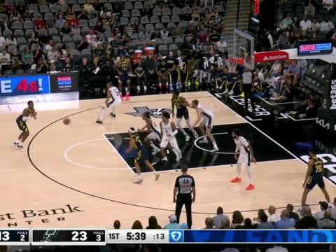 NBA季前赛：步行者vs马刺第1节中文解说回放