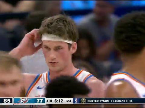 NBA季前赛：掘金vs雷霆第4节英文原声回放