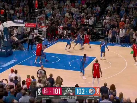 NBA常规赛：火箭vs雷霆第4节英文原声回放