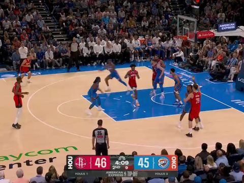 NBA常规赛：火箭vs雷霆第2节中文解说回放