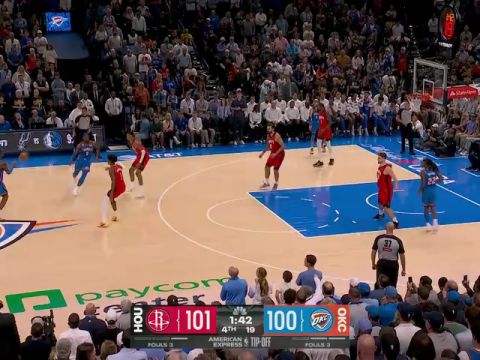 NBA常规赛：火箭vs雷霆第4节中文解说回放