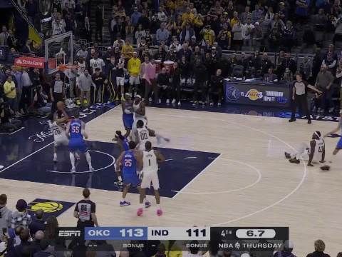 [微博全场集锦]🏀连续双加时！雷霆胜步行者 SGA生涯新高55分 马瑟林36+11&6犯