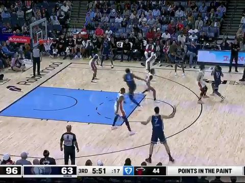 NBA常规赛：热火vs灰熊第3节英文原声回放