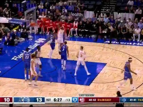 NBA常规赛：老鹰vs魔术第1节英文原声回放