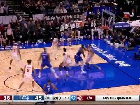 NBA常规赛：老鹰vs魔术第2节中文解说回放