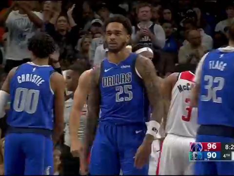 NBA常规赛：奇才vs独行侠第4节英文原声回放