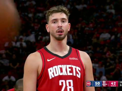 NBA常规赛：活塞vs火箭第2节英文原声回放