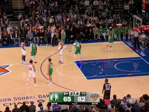 NBA常规赛：凯尔特人vs尼克斯第3节中文解说回放