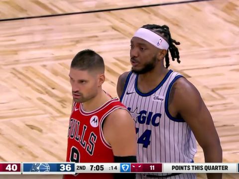 NBA常规赛：公牛vs魔术第2节英文原声回放