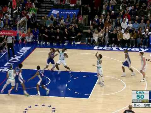 NBA常规赛：黄蜂vs76人第2节中文解说回放