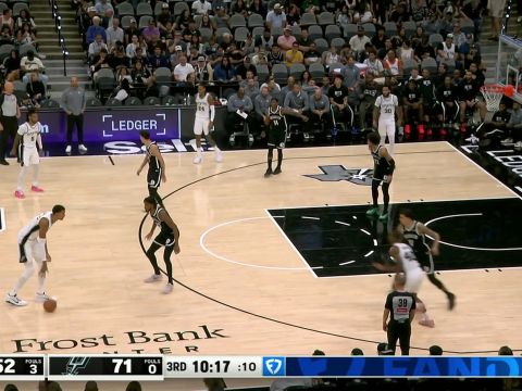 文班亚马vs篮网集锦 全场31+14送出6记盖帽镇守禁区