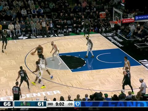 NBA常规赛：步行者vs森林狼第3节英文原声回放