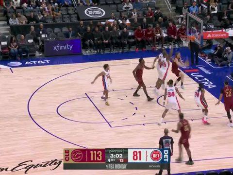 骑士vs活塞英文原声全场回放