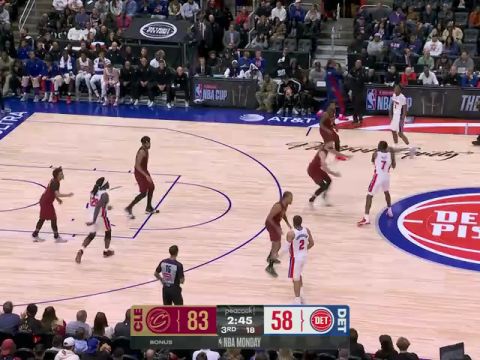 骑士vs活塞第3节英文原声回放