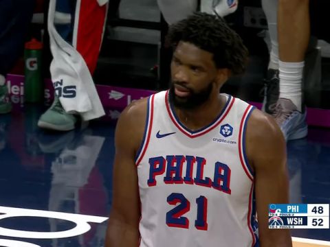 NBA常规赛：76人vs奇才第1节英文原声回放