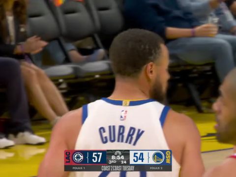 NBA常规赛：快船vs勇士第3节中文解说回放