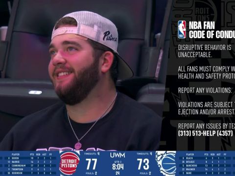 NBA常规赛：魔术vs活塞第3节英文原声回放