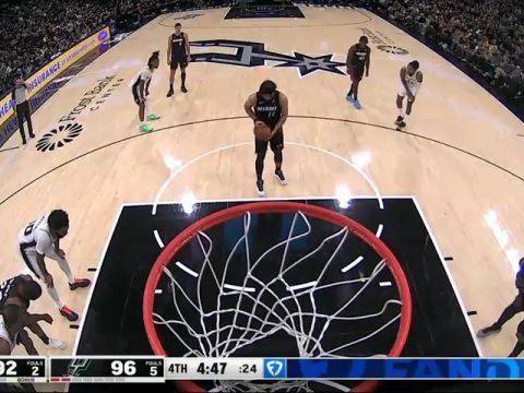 NBA常规赛：热火vs马刺第4节中文解说回放