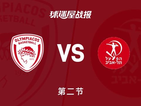 奥林匹亚科斯vs特拉维夫夏普尔：半场结束，奥林匹亚科斯33-39特拉维夫夏普尔，布莱克尼得到13分