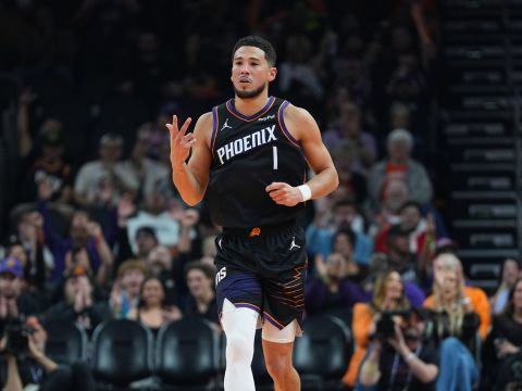 布克vs爵士集锦 球队核心全面表现砍下36+5+9