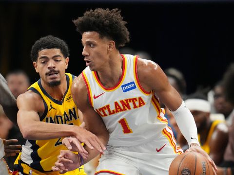 约翰逊vs步行者集锦 独揽22分13篮板8助攻2抢断贡献全能表现