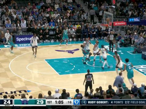 NBA常规赛：森林狼vs黄蜂第1节英文原声回放