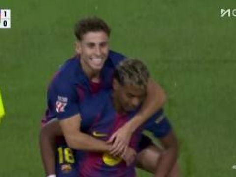 [进球视频] 一扫德比阴霾！亚马尔禁区内怒射破门！巴尔德断球奔袭送助攻！