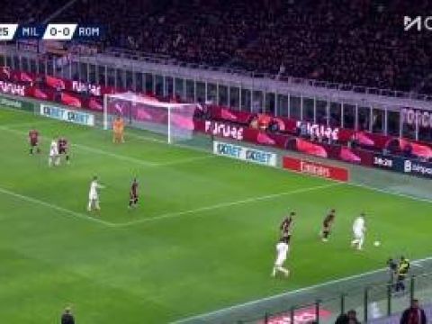 [进球视频]米兰1-0领先罗马！莱奥奔袭突破恩迪卡后横传，帕夫洛维奇破门