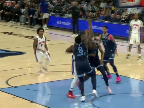 NBA常规赛：活塞vs灰熊第3节中文解说回放