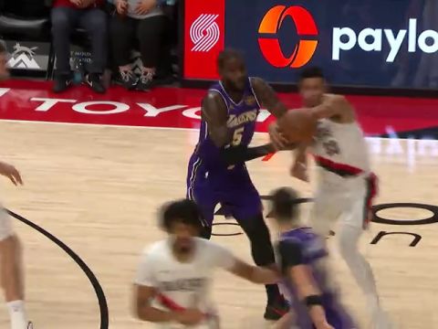 湖人vs开拓者第3节英文原声回放