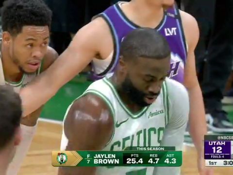 NBA常规赛：爵士vs凯尔特人第1节中文解说回放