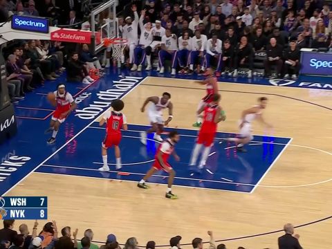 布伦森vs奇才集锦 全场16分送出9记助攻盘活全队