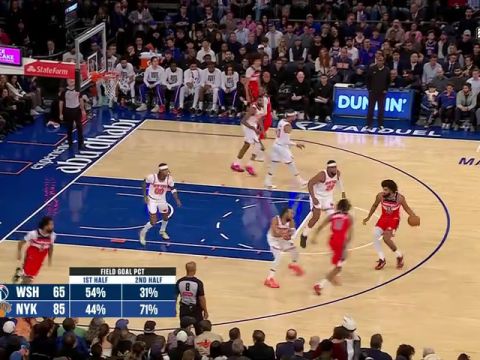 NBA常规赛：奇才vs尼克斯英文原声全场回放