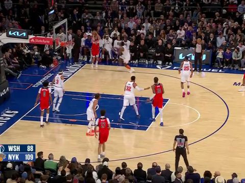 NBA常规赛：奇才vs尼克斯第4节中文解说回放