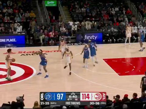 NBA常规赛：魔术vs老鹰第4节英文原声回放