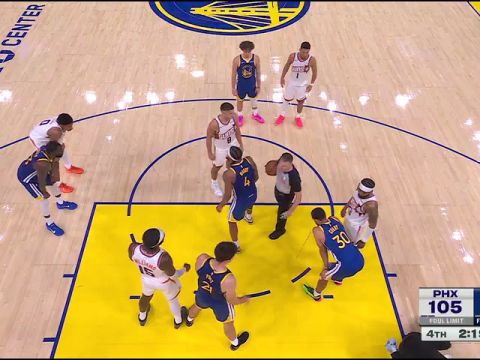 NBA常规赛：太阳vs勇士英文原声全场回放