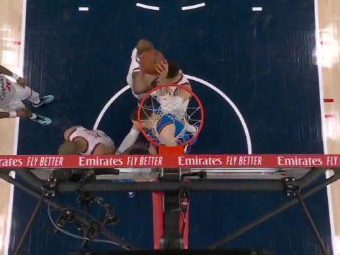 NBA常规赛：雷霆vs快船第2节英文原声回放