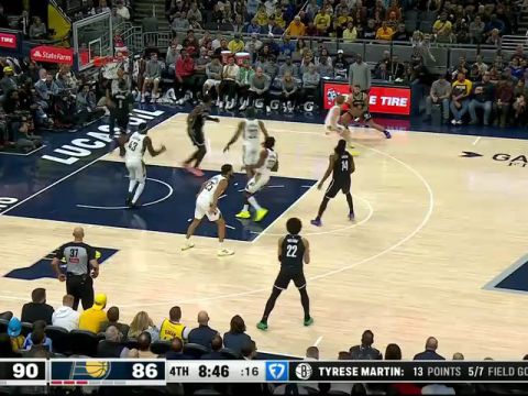 NBA常规赛：篮网vs步行者英文原声全场回放