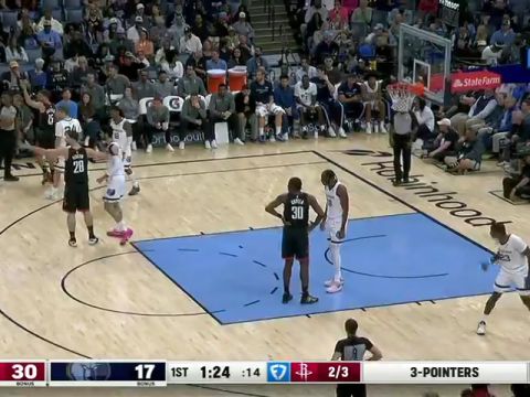 NBA常规赛：火箭vs灰熊第1节英文原声回放