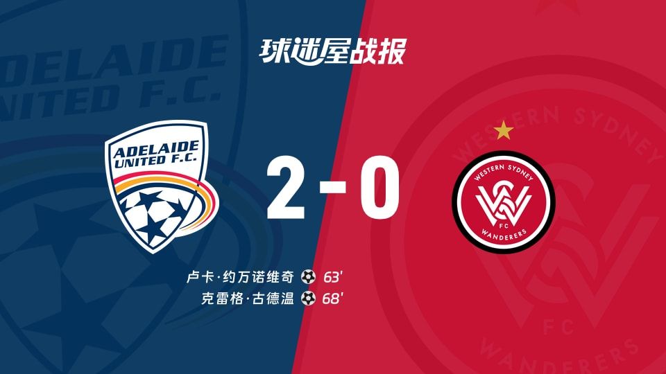【澳超】阿德莱德联vs西悉尼流浪者比赛结果：阿德莱德联(2-0)西悉尼流浪者比分战报(2025年11月07日)