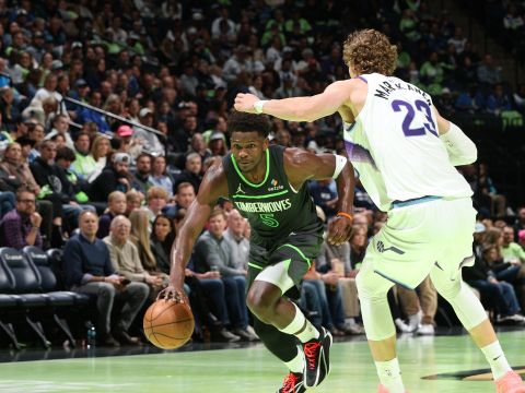 爵士97-137森林狼 爱德华兹37+5兰德尔三双森林狼40分大胜