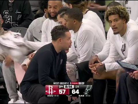 NBA杯小组赛西部C组：火箭vs马刺第3节英文原声回放