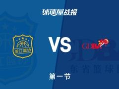 全运男篮杯赛：首节战罢，广东以29-16领先浙江，赵睿8+3+1