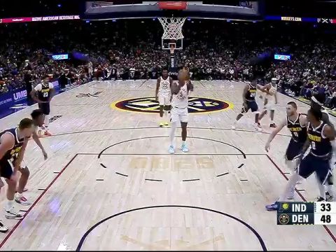 NBA常规赛：步行者vs掘金第2节英文原声回放