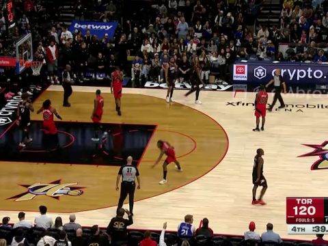 NBA常规赛：猛龙vs76人第4节英文原声回放